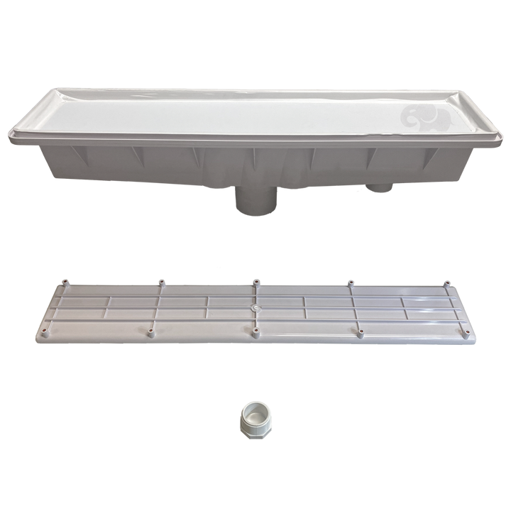 AVSC Single Pebble Top Channel Drain White - Pentair In-Floor(A&A) | 288101