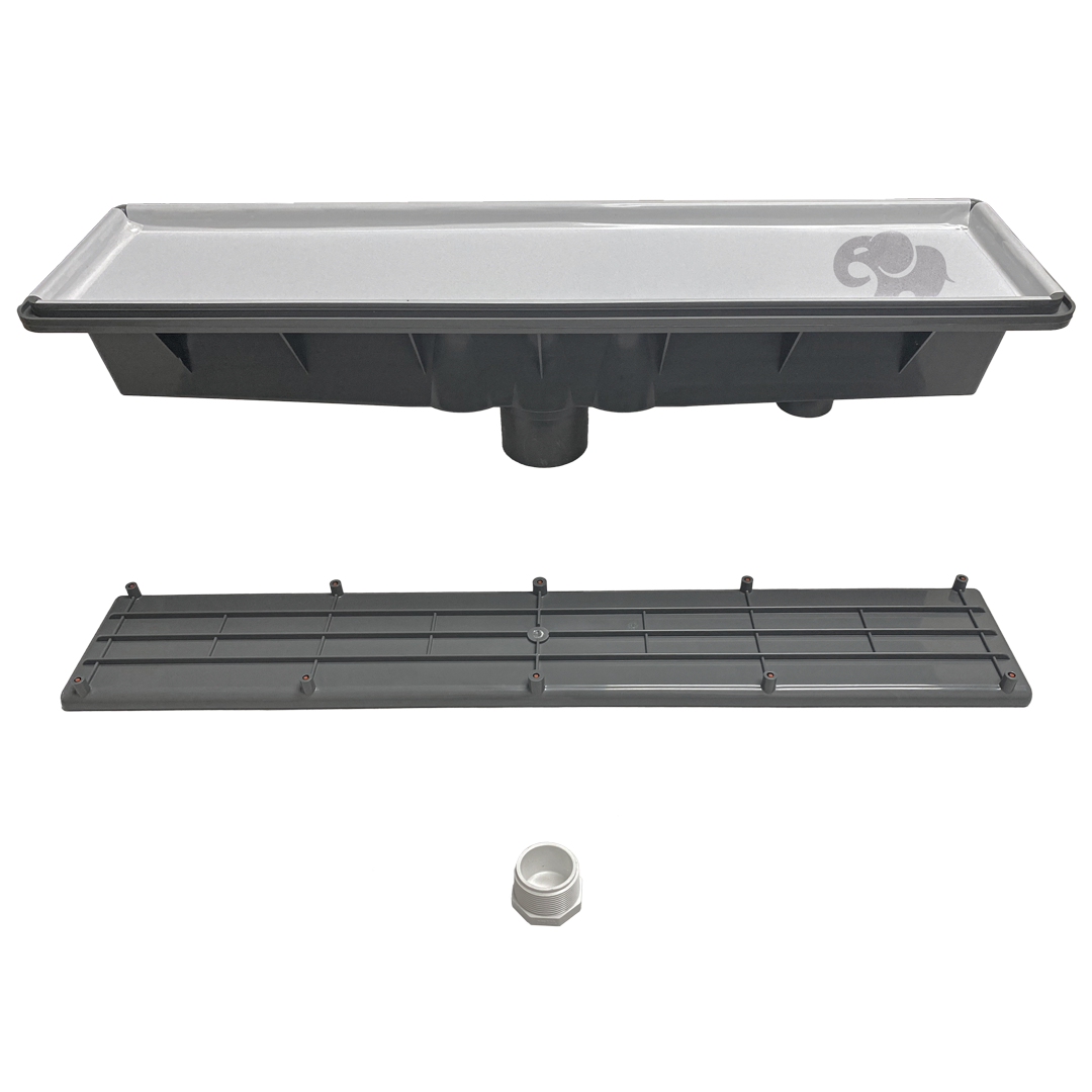 AVSC Single Pebble Top Channel Drain Dark Gray - Pentair In-Floor(A&A) | 288103