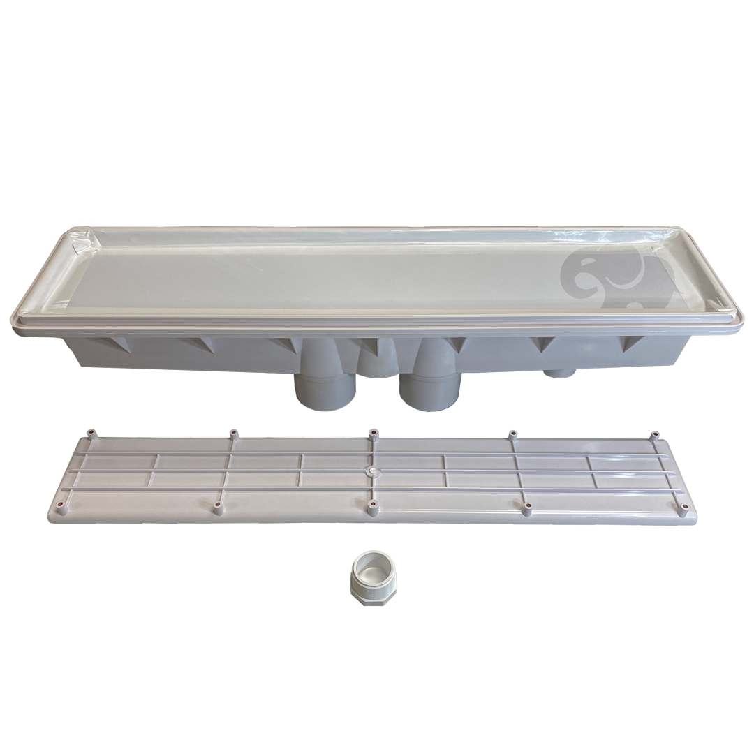 AVSC Dual Pebble Top Channel Drain White - Pentair In-Floor(A&A) || 289101