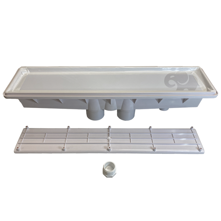 AVSC Dual Pebble Top Channel Drain White - Pentair In-Floor(A&A) || 289101