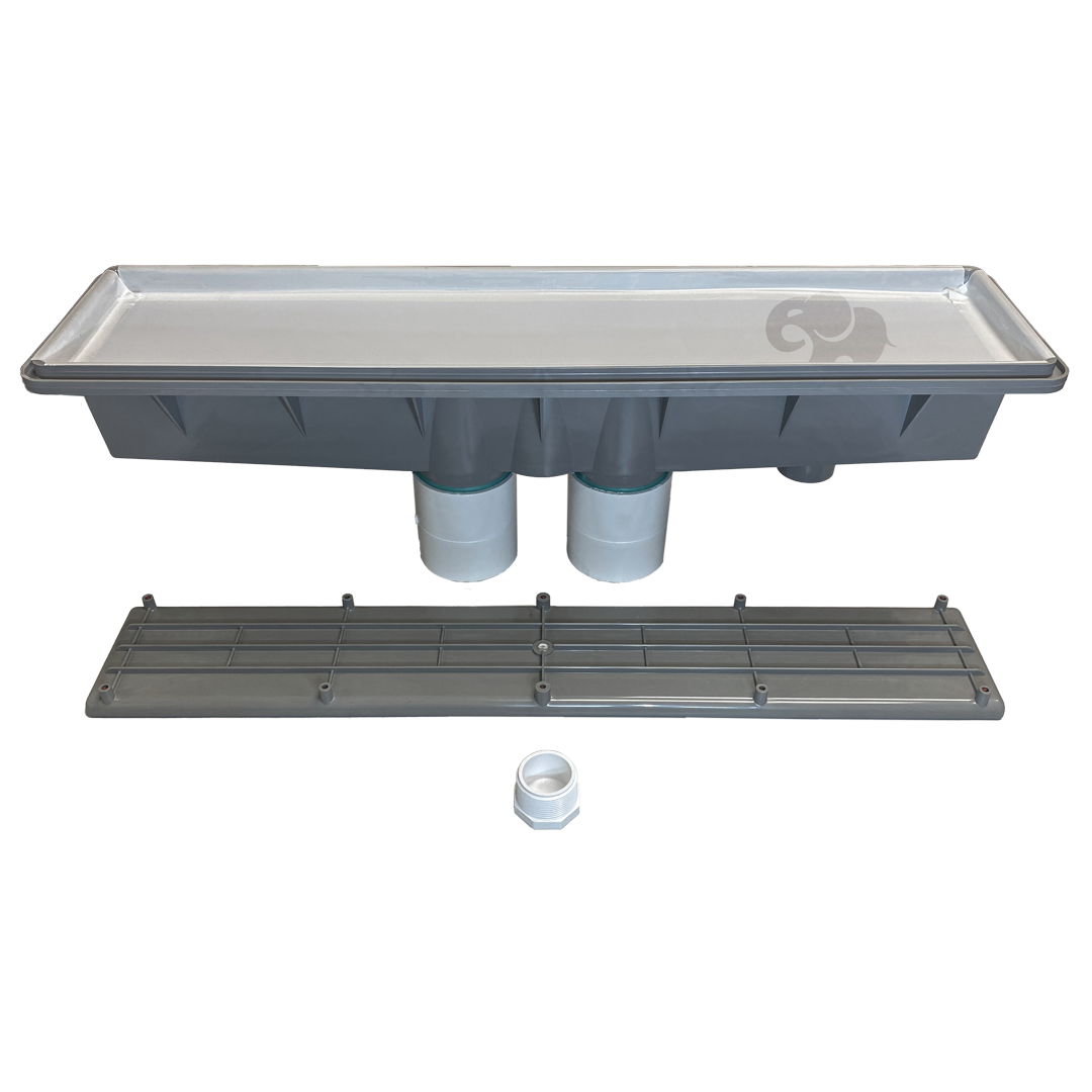 AVSC Dual Pebble Top Channel Drain Light Gray - Pentair In-Floor(A&A) | 289102