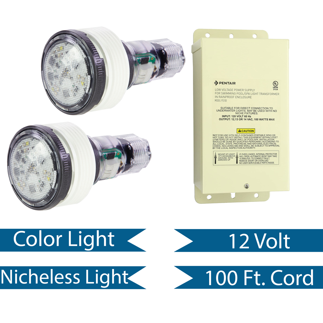 Pentair Color LED MicroBrite Light Combo Kit 100' Cord | 602130