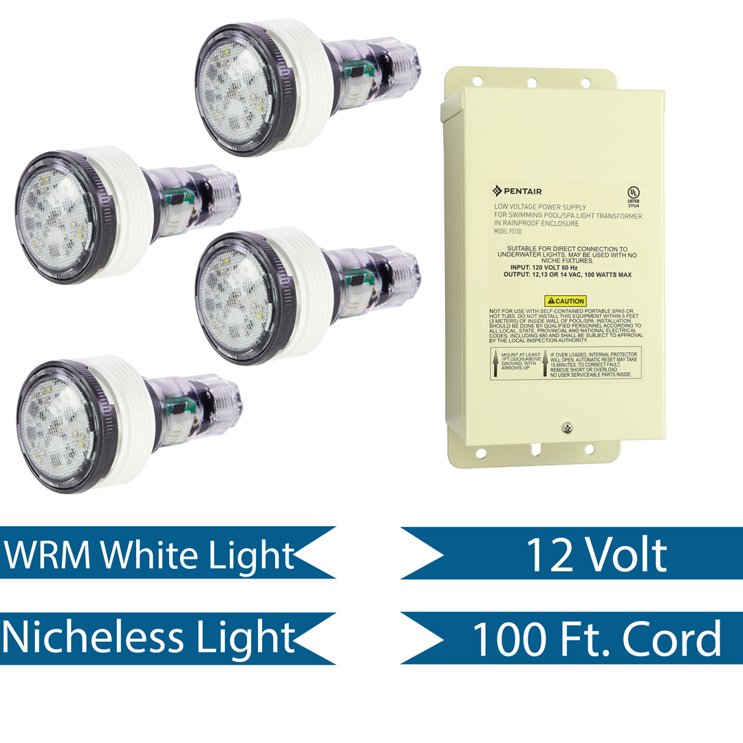 Pentair Microbrite Warm White LED Light Combo Kit 100' Cord | 602135