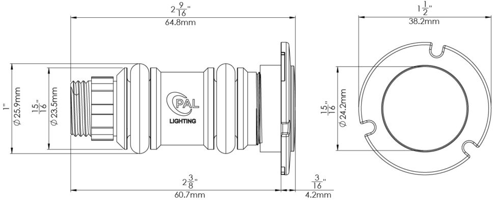 PAL Treo Micro Warm White Nicheless Pool & Spa Light with 80ft Cable & Plug || 64-EGMIC-WW-80