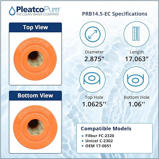 Pleatco Rainbow Hi-Flow 14.5 Spa Filter Cartridge Replacement