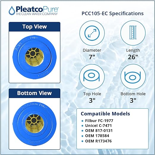 Pleatco PCC105-EC Pool Filter Cartridge Replacement