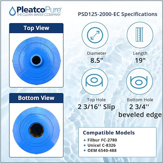 Pleatco Sundance Double End 120 Spa Filter Cartridge Replacement