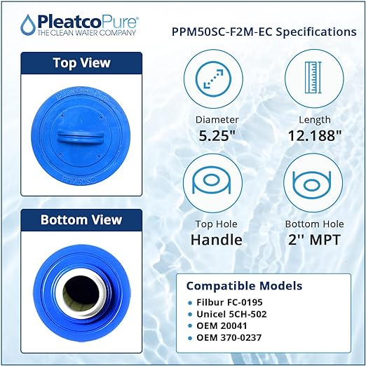 Pleatco Cal Spas Low Flow Recirc 48SF Filter Cartridge Replacement