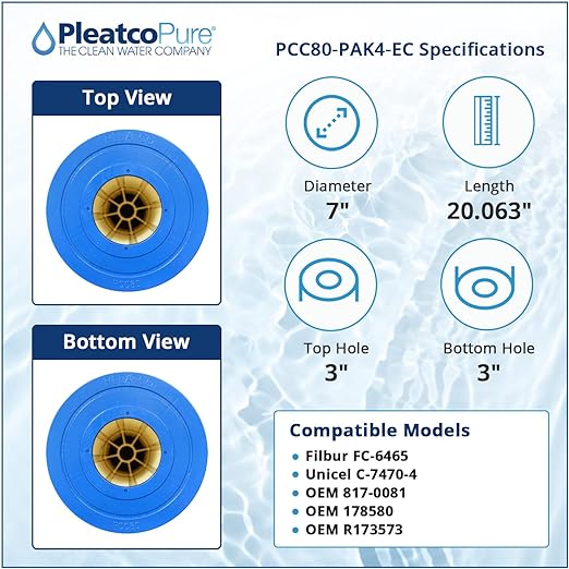 Pleatco PCC80-PAK4-EC Pool Filter Cartridge Replacement