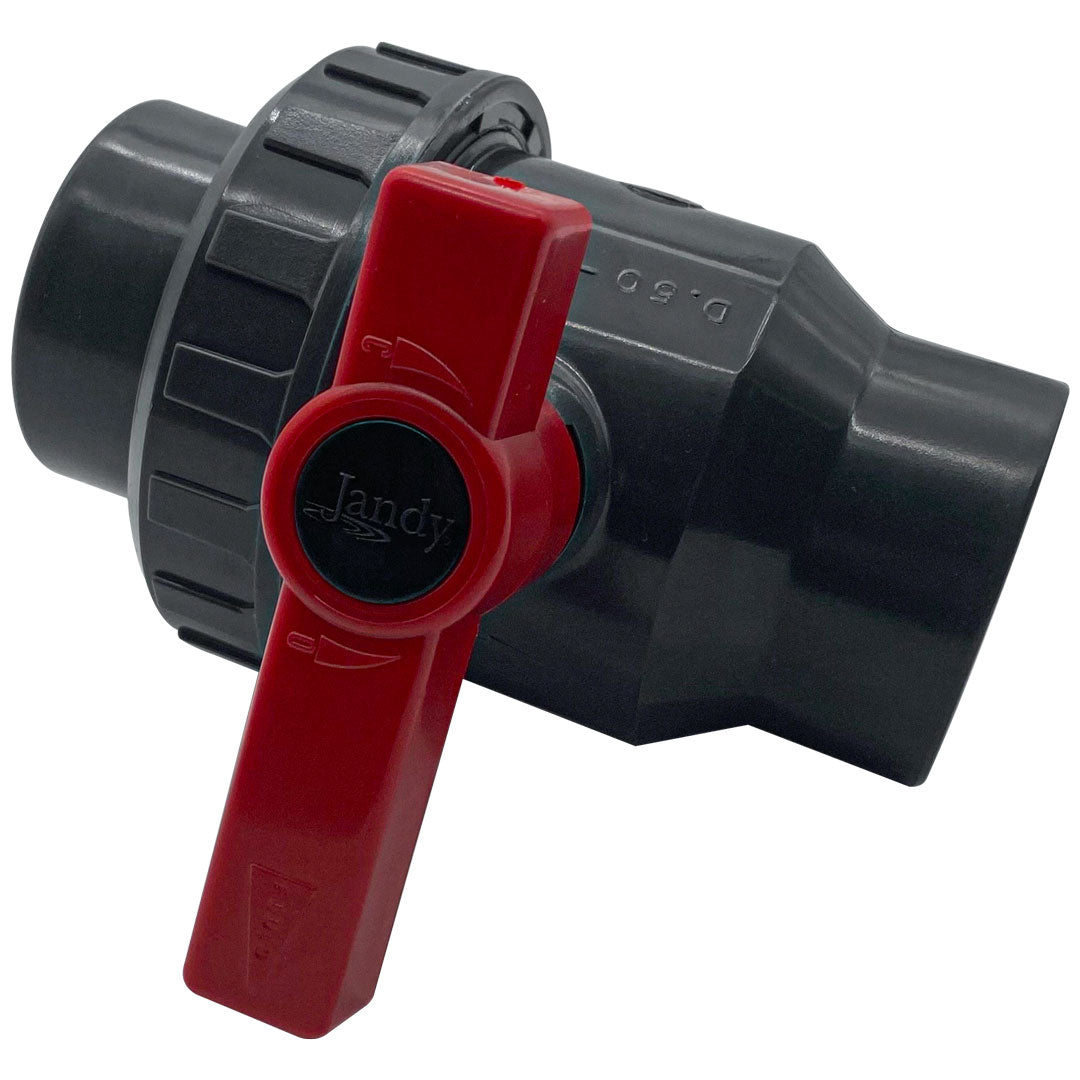 Jandy HD Ball Valve, Single Union, 1.5" PVC, Gray | BVSU015