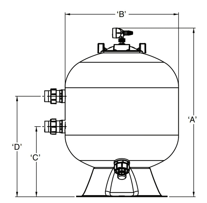 Jandy 24" JS Side Mount Sand Filter | JS60-SM