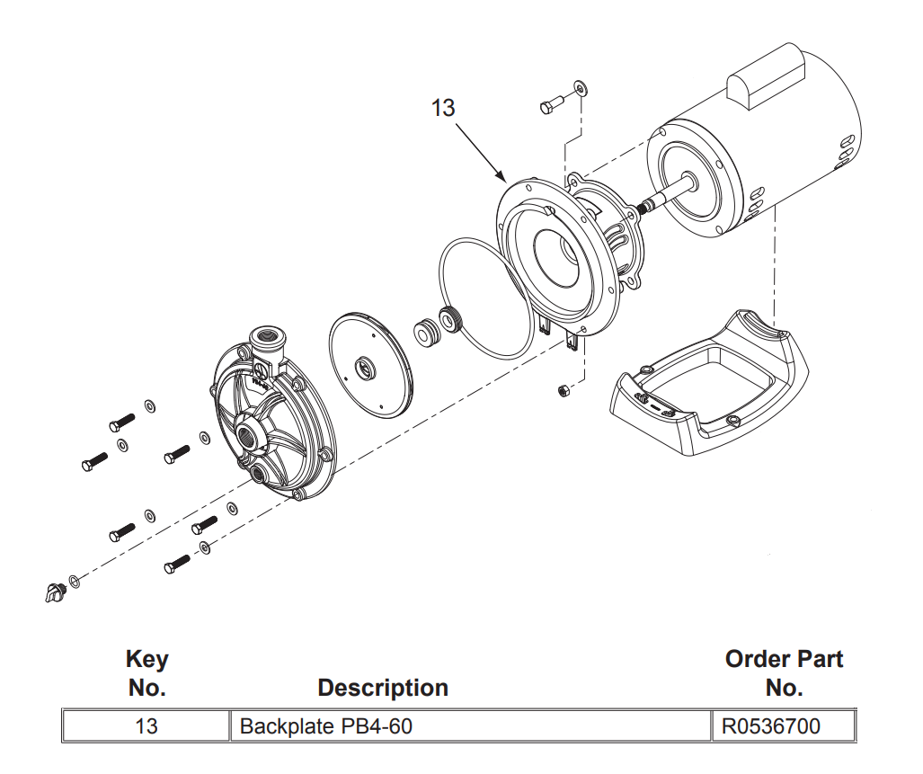 Jandy PB4-60 Backplate diagram