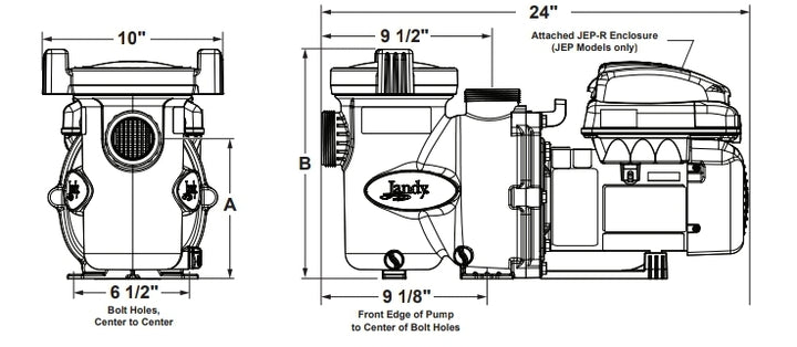 Jandy 1.65 THP FloPro Variable Speed Pump with Controller | VSFHP165JEP