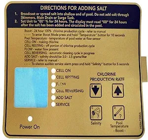 Jandy AquaPure Plastic Control Center Control Box Bottom Decal