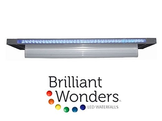 Brilliant Wonders 24" LED Waterfall Back Port - 6" Lip - 100 Ft. Cord - White