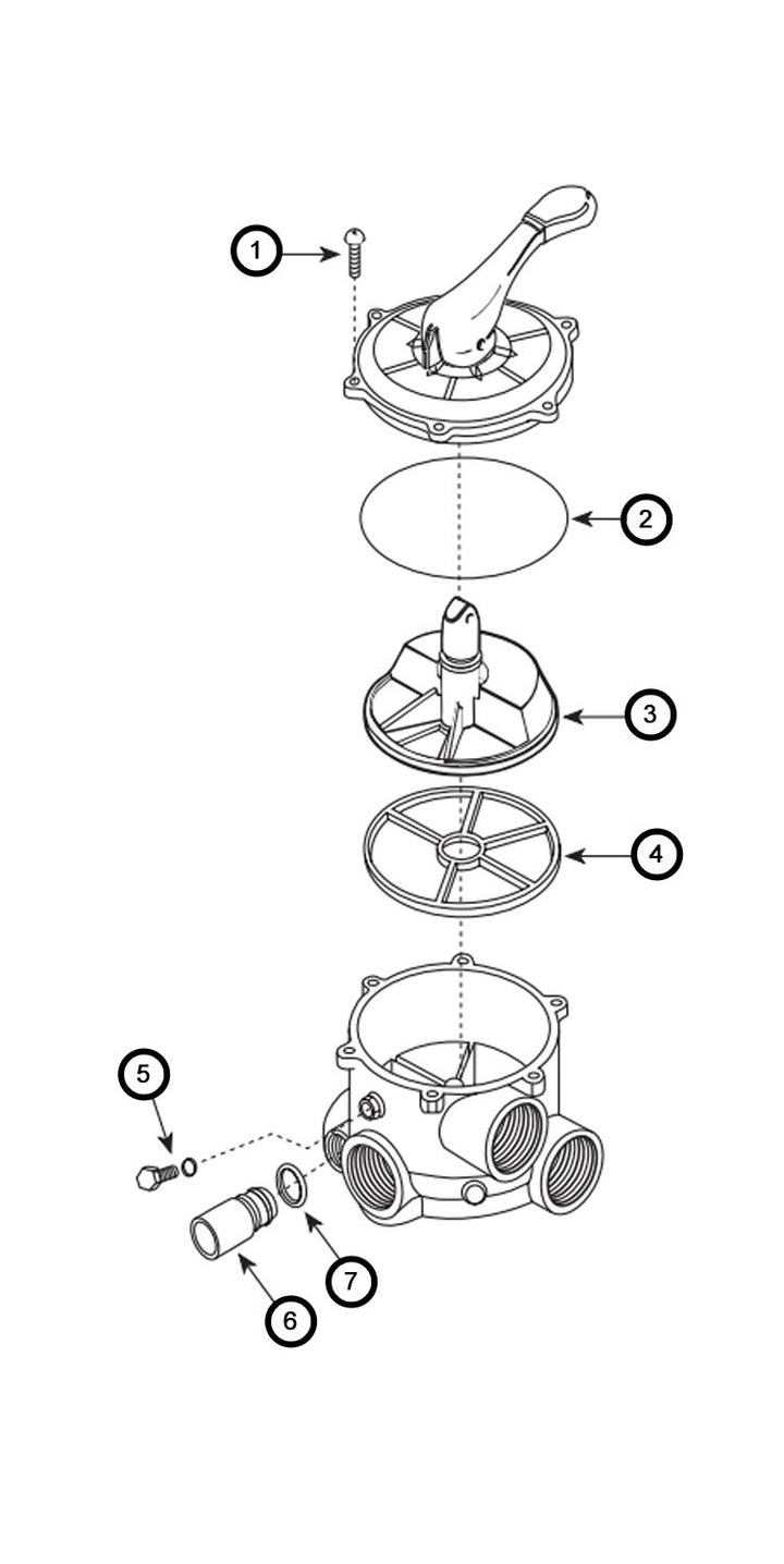 Waterway Multi-Port Valve with Union Connections - 2 Inch Socket | WVD002