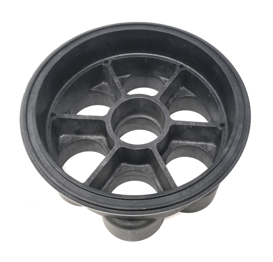 Top View - Paramount  6-Port 1.5" Water Valve Base (Black) - ePoolSupply