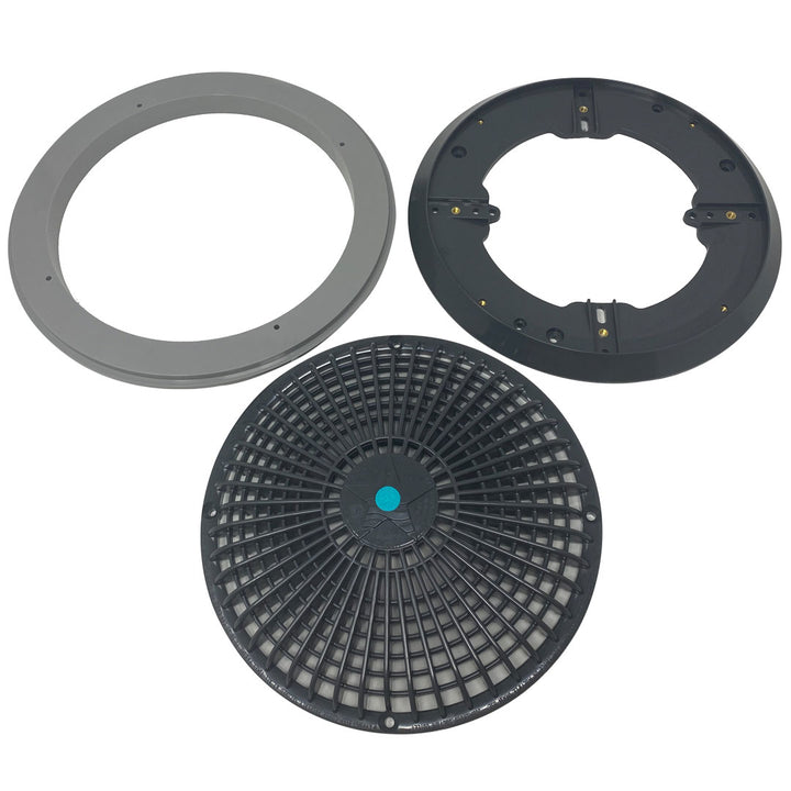 AquaStar 10" Round Debris Removal Drain (Black - Star (Anti Vortex) - Pentair In-Floor(A&A)