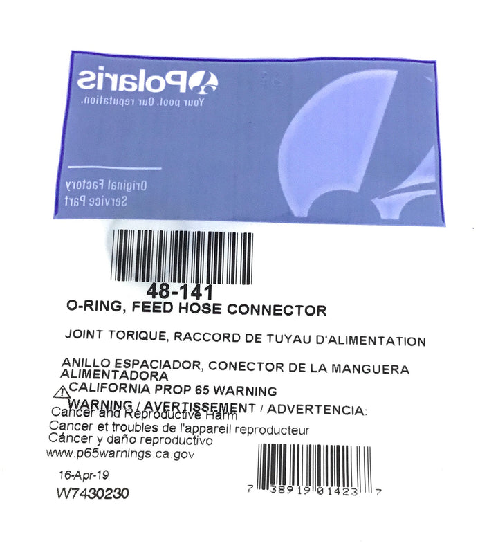 Package View- Polaris 3900 Sport O-ring Feed Hose Connector (48-141)