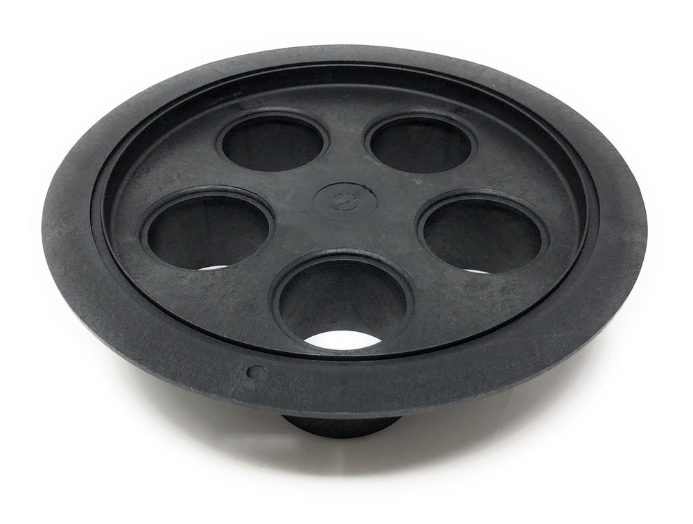 View of Bottom - Caretaker 99 5-Port Bottom Plate 1.5" Plumbing Housing (Black) - ePoolSupply