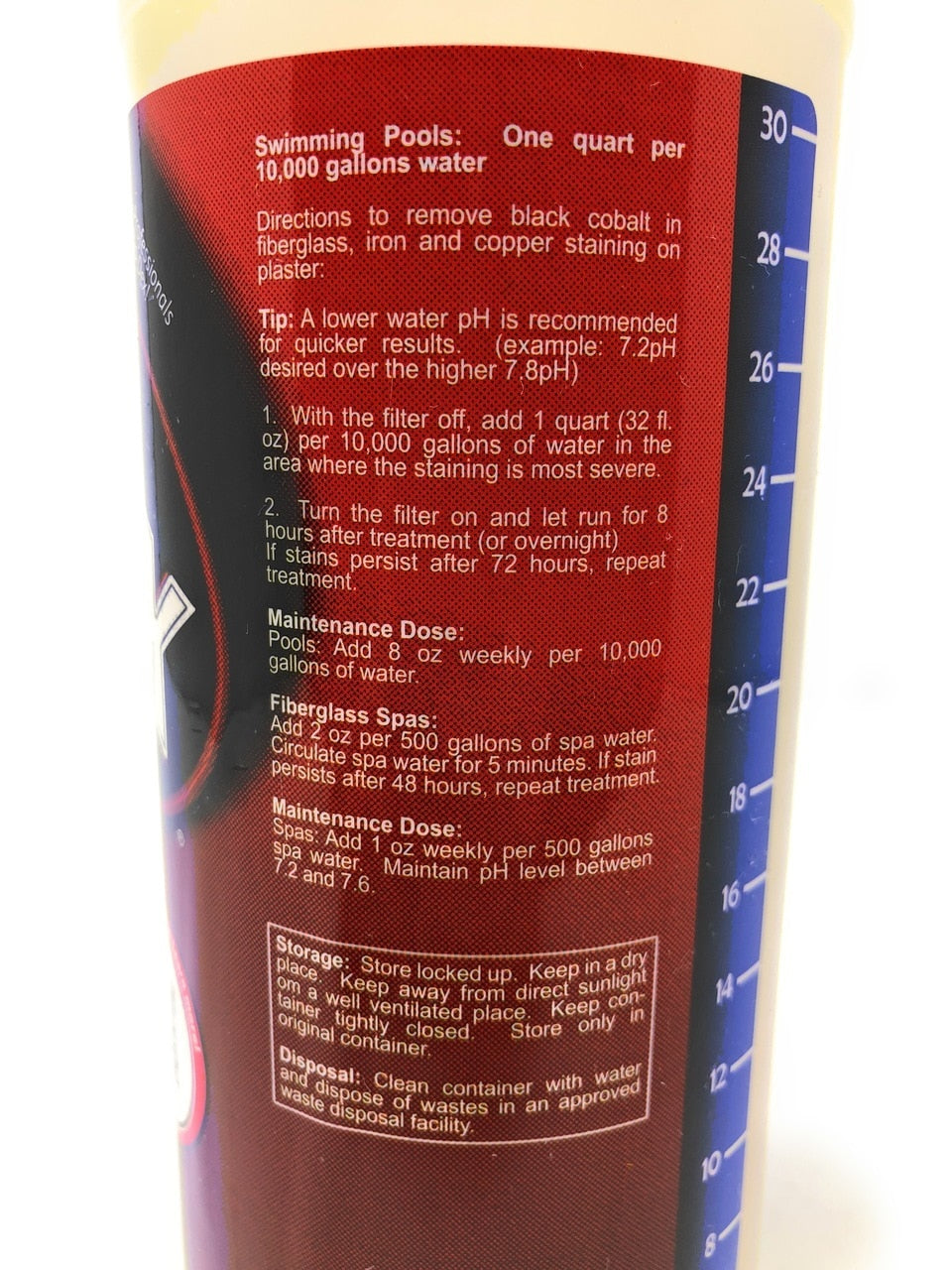 View of Instructions - Bio-Dex Laboratories Aquadex 50 Stain Off (32 Oz.) - ePoolSupply