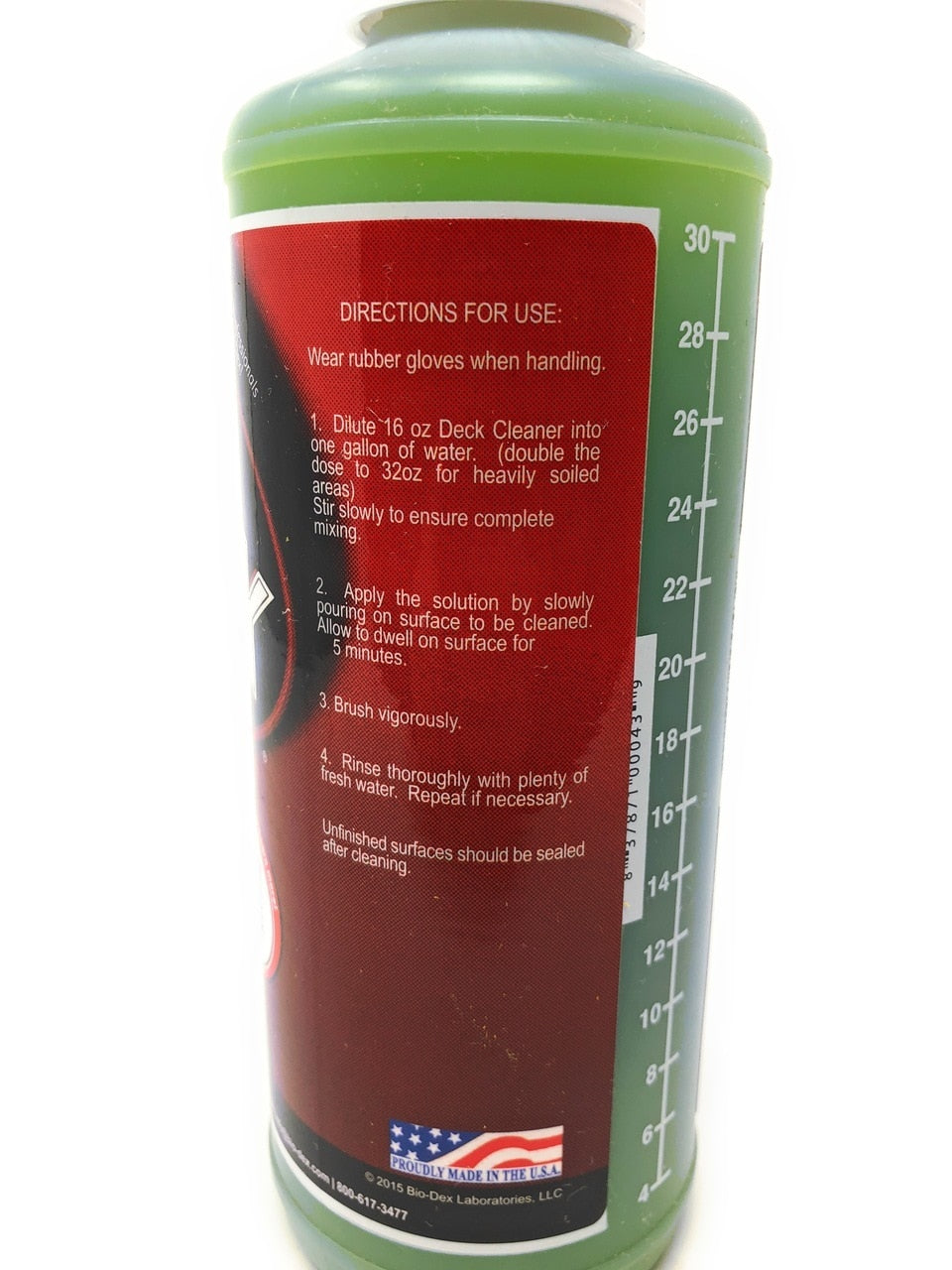 View of Instructions - Bio-Dex Laboratories Deck Cleaner (32 Oz.) - ePoolSupply