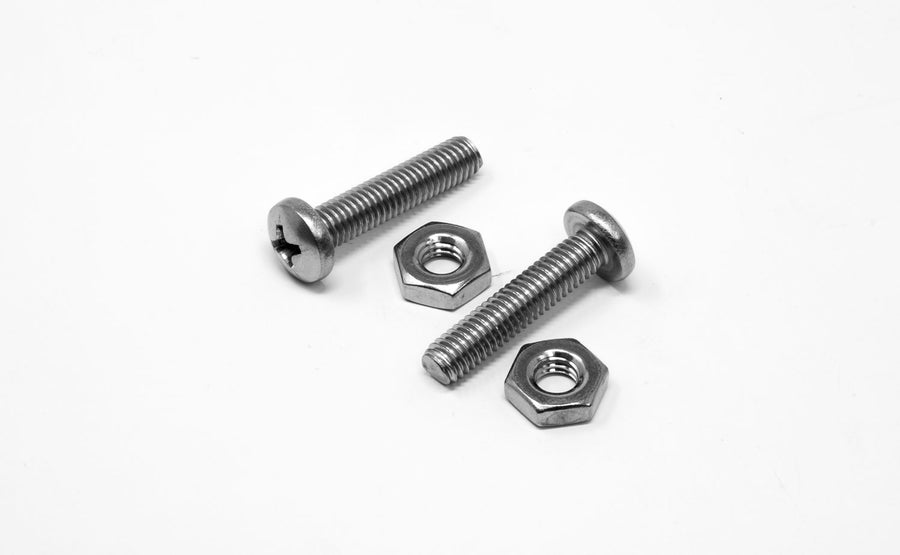 Screw and Nut View of Polaris Vac-Sweep 180 Screw/Nut, 10-32 x 7/8" SS Pan Head - ePoolSupply