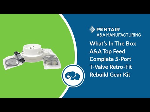 Top Feed Complete 5 Port T-Valve Retro-Fit Rebuild Gear Kit - Pentair In-Floor(A&A)